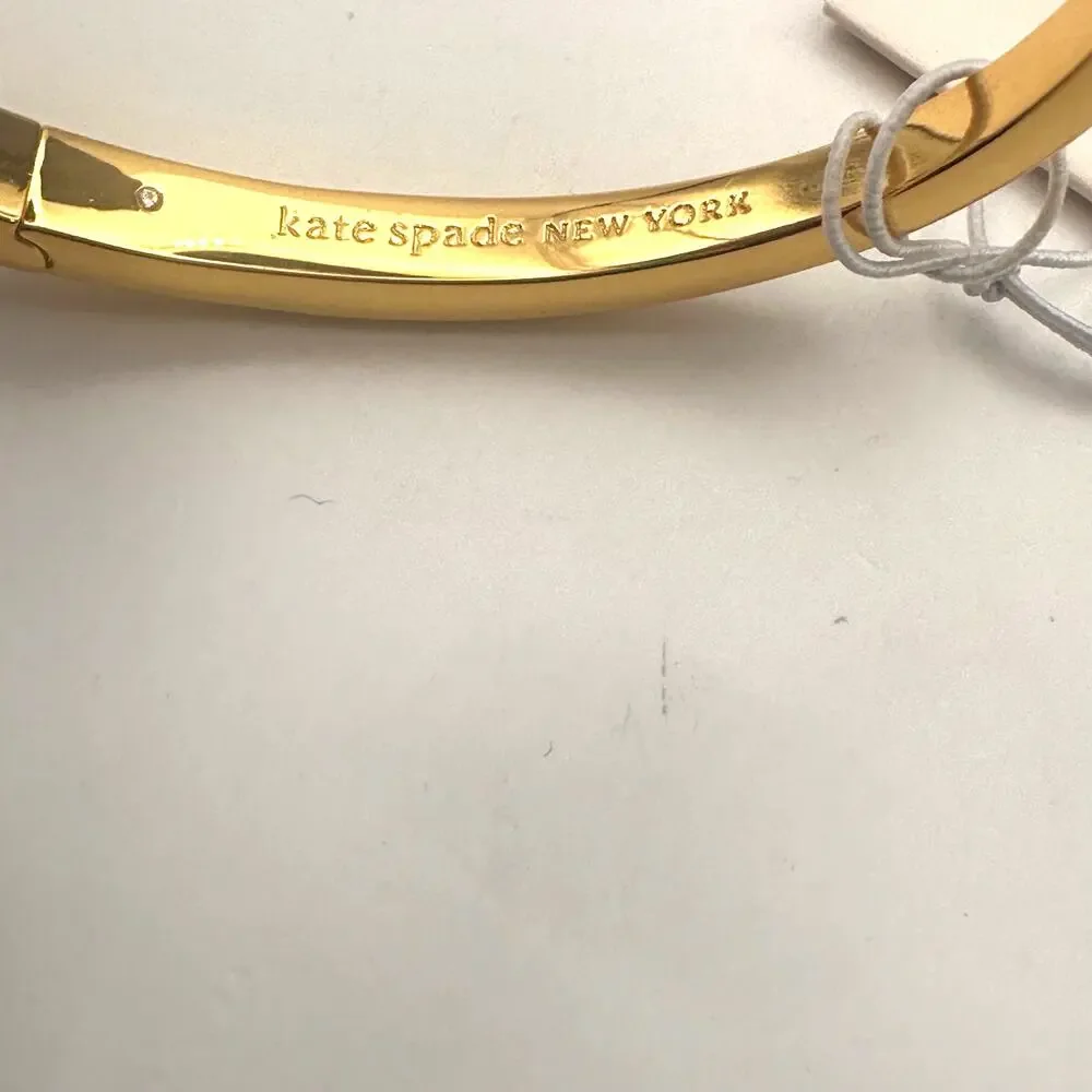 KATE SPADE Black Spades & Studs Cuff Bracelet Gold Plated Designer Bracelet - Picture 10 of 11